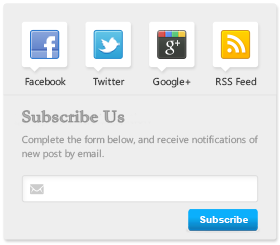 Email Subscription Form With Social Buttons