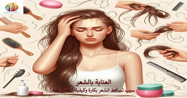 مشط مليء بالشعر المتساقط يوضح مشكلة تساقط الشعر الكثيف وأسبابه