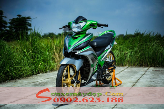 Sơn phối màu xe Exciter 135 màu xám xanh Z1000