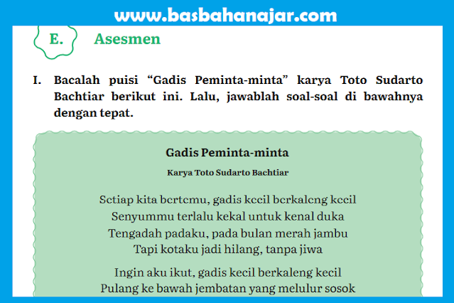 Kunci Jawaban Bahasa Indonesia Kelas Halaman Asesmen Bab