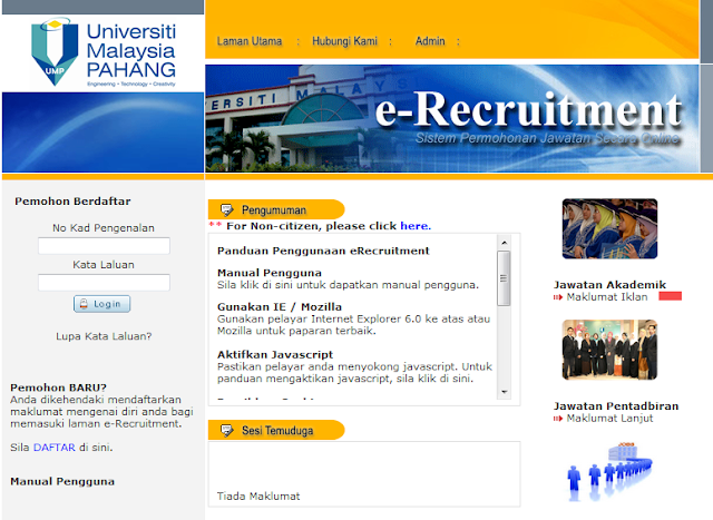 Rasmi - Jawatan Kosong (UMP) Universiti Malaysia Pahang 