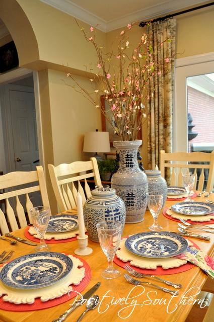 Blue Willow Tablescape