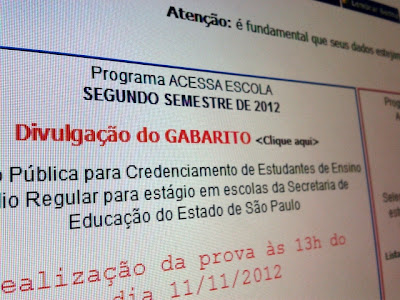 Divulgação do gabarito no site da FUNDAP