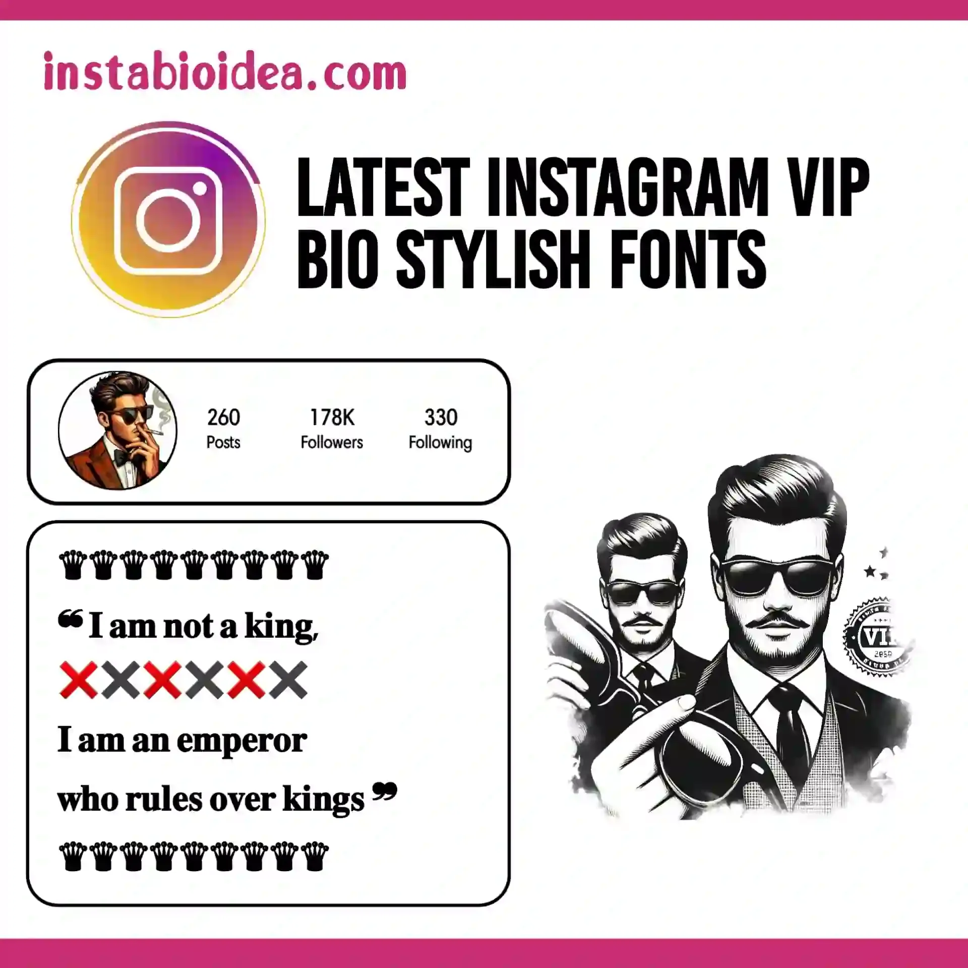 latest instagram vip bio stylish fonts image