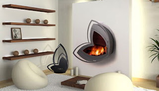 Great fireplace design in the wall by Arkiane