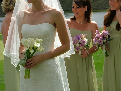 Pure and simple is the theme of this calla lily filled bridal bouquet