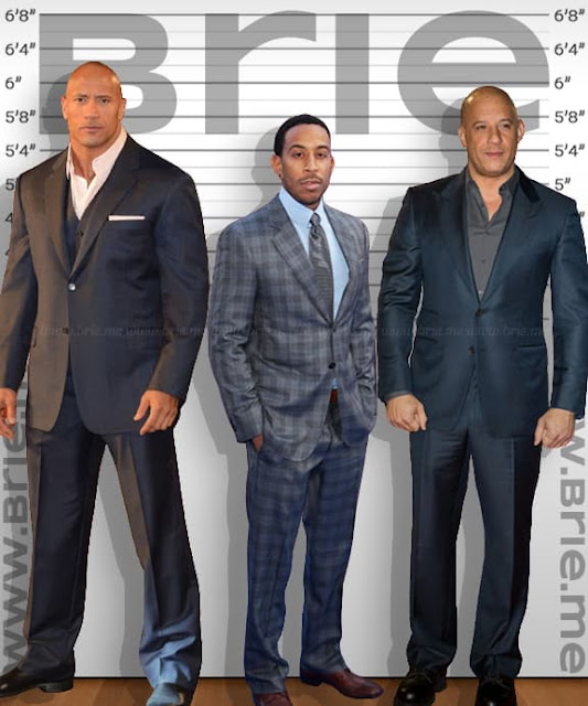Ludacris standing with The Rock and Vin Diesel