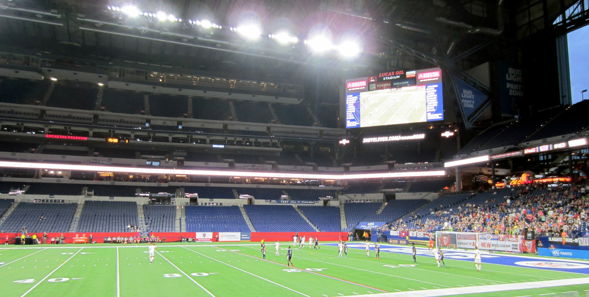 Memphis 901 FC taking a free kick at Lucas Oil Stadium