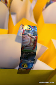 LEGO movie party loot bags ribbon 