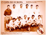 REAL MADRID C. F. - Madrid, España - Temporada 1957-58 - Alonso, Atienza II, Santamaría, Lesmes, Santisteban y Zárraga; Kopa, Joseíto, Di Stéfano, Rial y Gento - REAL MADRID 3 (Di Stéfano, Rial y Gento), MILAN 2 (Schiaffino y Grillo) - 28/05/1958 - 3ª Copa de Europa, Final - Bruselas, Estadio Heysel - EL REAL MADRID SE PROCLAMA CAMPEÓN DE EUROPA POR 3ª VEZ