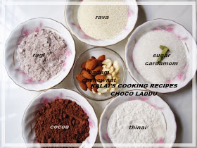 Cocoa-Thina-Kelvargu Laddu | Cocoa Millets Laddoo | தினை கேழ்வரகு லட்டு