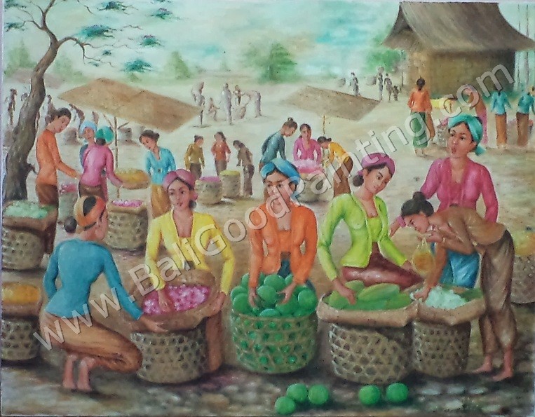 Oleh Oleh Bali Online Lukisan Pasar Buah Tradisional Asli 