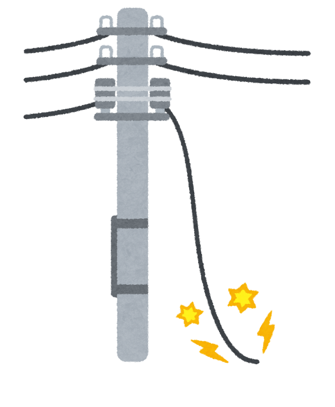 地震で断線した電線のイラスト かわいいフリー素材集 いらすとや