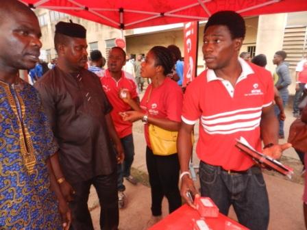 AIRTEL SALES TEAM STAND IN STADIUM 