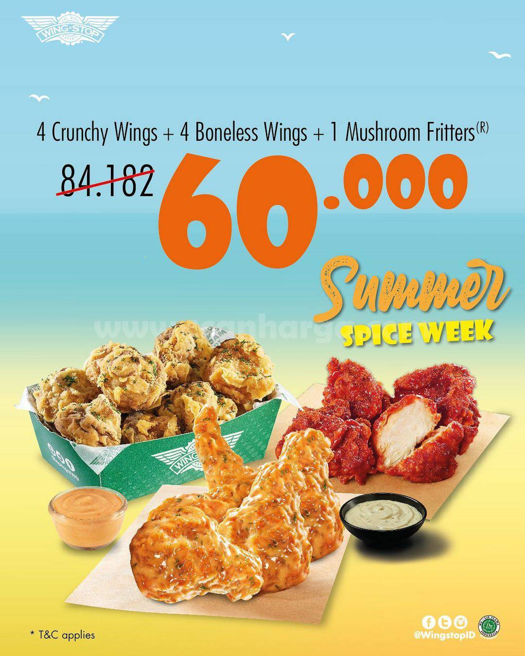 Promo WINGSTOP SUMMER SPICE WEEK! Harga Paket cuma Rp. 60.000*