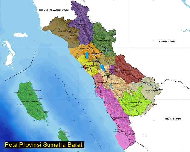 Letak Geografis Kabupaten dan kota Provinsi Sumatra Barat