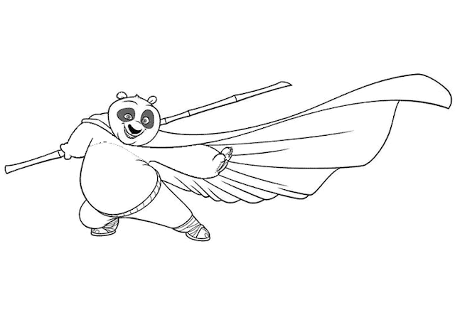 Panda coloring pages Kung fu