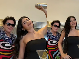 Kris Jenner Shows Kylie How To Make The Perfect Martini Ahead Of Their New Makeup Collab Watch