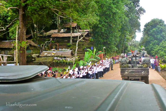 Students from Danag Elementary School Greeting Our Group