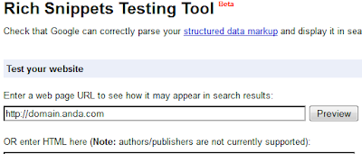 Tool richsnippets google webmaster tools