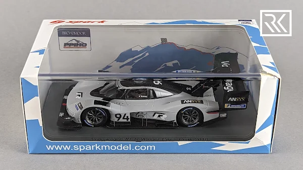 Zdjęcie modelu 1:43 Spark Model Volkswagen ID. R, Zwycięzca Pikes Peak 2018, Romain Dumas