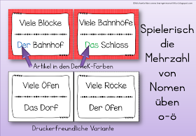 Anregendes Lesespiel für Grundschule, DaF und Legasthenietraining zum Thema Mehrzahl: aus O wird Ö.