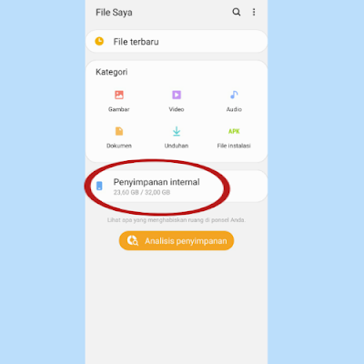 Cara menghapus file lainnya di hp samsung