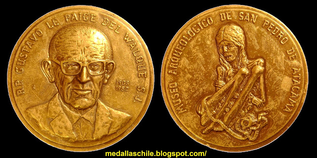 Medalla Gustavo Le Paige museo arqueológico de San Pedro de Atacama