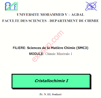 Cours cristallochimie I et Cristallographie géométrique SMC S4 PDF