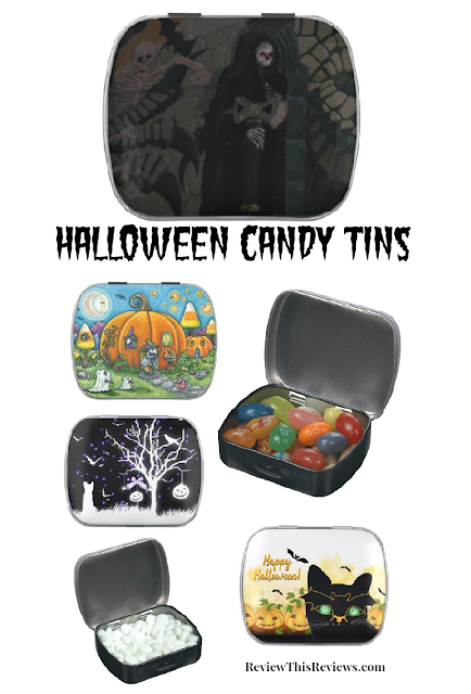 Halloween Pocket Size Candy Tins Filled with Jelly Beans