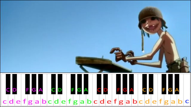 Dirty Harry by Gorillaz Piano / Keyboard Easy Letter Notes for Beginners