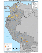 . cartografía con la densidad de los cultivos de Coca en la Región Andina. (coca)