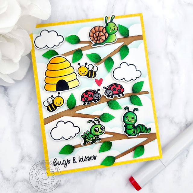 Sunny Studio Stamps: Garden Critters Spring Themed Card by Waleska Galindo (featuring Out On A Limb Dies, Just Bee-cause)