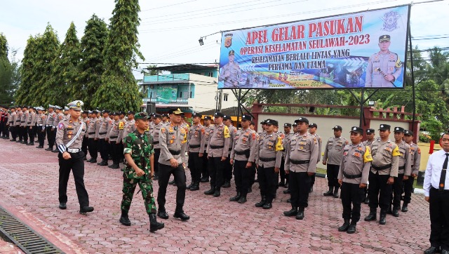 Polres Aceh Timur Laksanakan Apel Gelar Pasukan Operasi Keselamatan Seulawah 2023