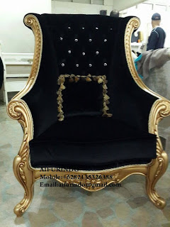 Indonesia Furniture Exporter,Classic chair gold leaf Furniture,French Provincial chair black velvet Furniture Indonesia code A104