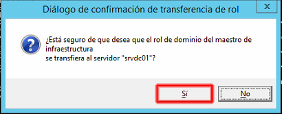 transferir la función infrastructure master