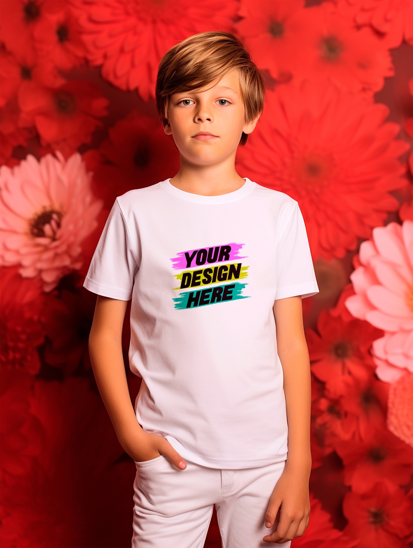 High quality children's T-shirts mockup in editable PSD format