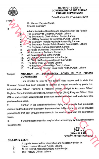 Punjab Finance Department Functions