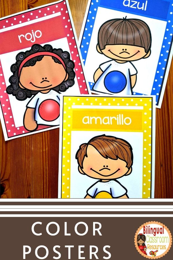 Colors in Spanish l Editable l Polka Dot l Los colores l Posters