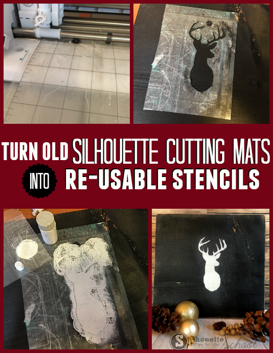 turn old cutting mats into stencils silhouette paint wood signs silhouette cameo tutorial