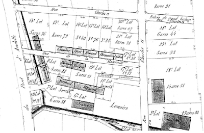 Charleval - usine d'impression sur étoffes Martin Liesse - Plan de la cité ouvrière et de la vieille fabrique dressé pour la vente  des biens de l'héritière de Michel Hutrel par adjudication publique en 1886 