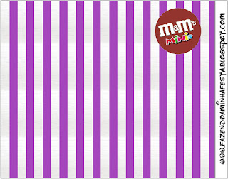 Black Polka Dots in Purple Free Printable M&M Labels.   