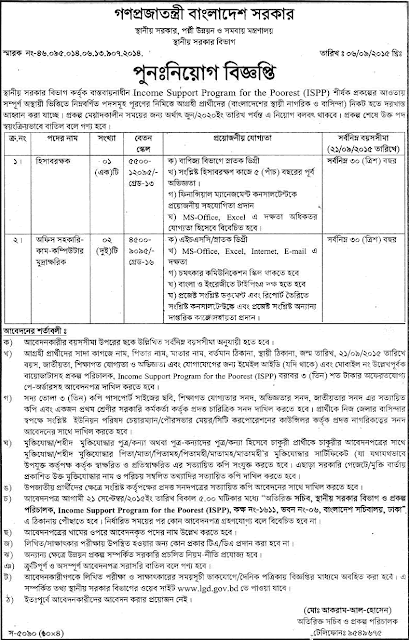 Ministry of LGRD and Co-Operatives Job Circular