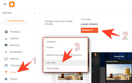Edit HTML Blogger Terbaru 2023