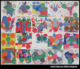 photo of: Kindergarten Art Project combines Math and Art into one Cooperative Mural 