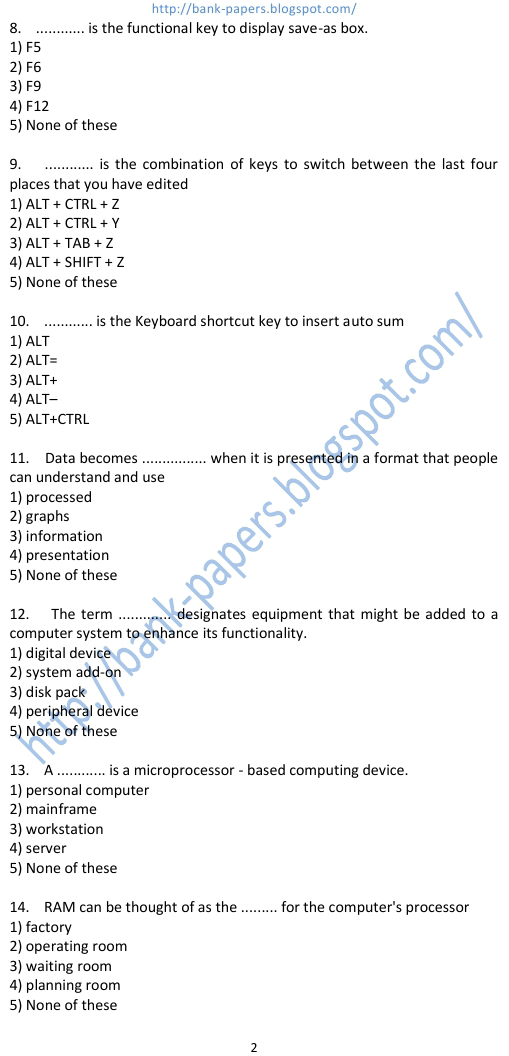 computer question paper