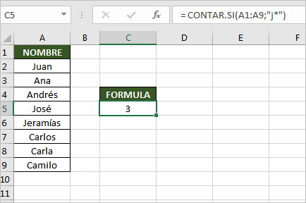 Cómo Contar Celdas que comienzan por una letra en Excel