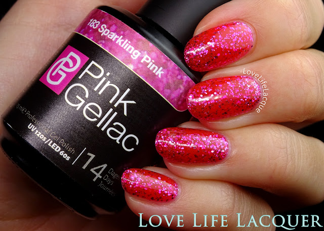 Pink Gellac VIP collection swatches Sparkling Pink