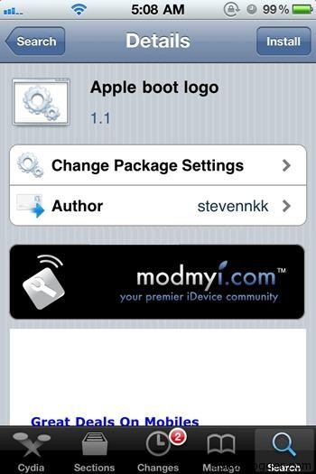 ipod touch png boot logo. Cydia for #39;BootLogo#39; and