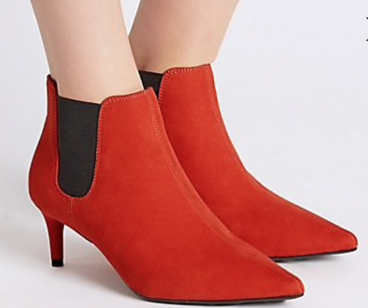 marks and spencer kitten heel pointed toe ankle boots